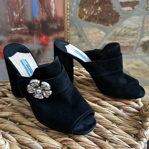 Prada Suede Slides - Picture 1 of 8
